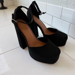 ASOS Black Platform Ankle-Strap Shoes